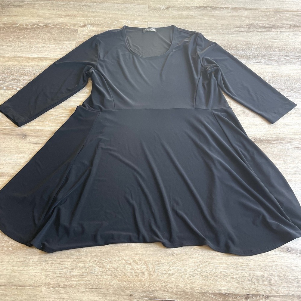 Sympli Black Tunic Top Womens Size 14 Layered Tiered Lagenlook Mini Dress Canada